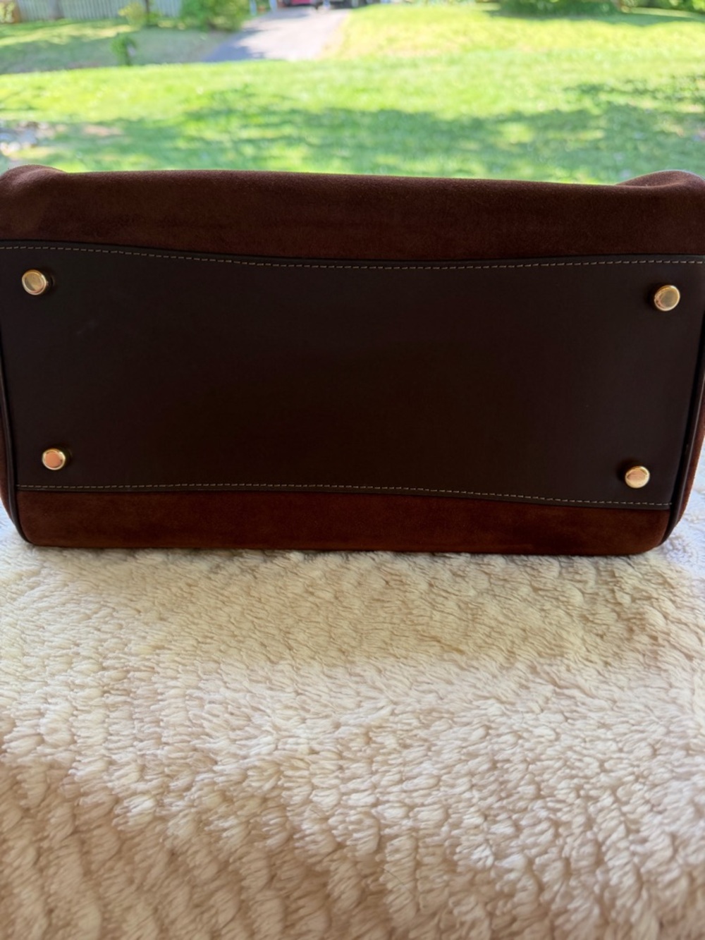 Coach Brown Suede Large Rowan - Picture 7 of 9
